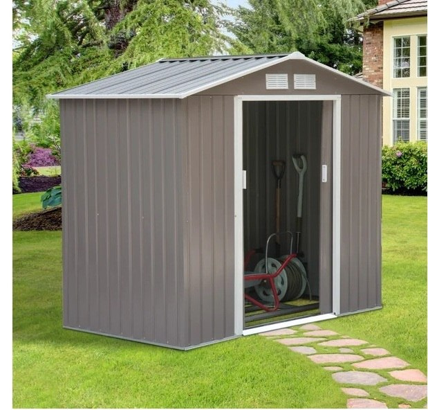 Domek ogrodowy szopa metalowa 213 x 127 x 185 cm Domek ogrodowy szopa metalowa 213 x 127 x 185 cm