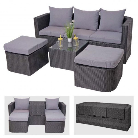 Meble ogrodowe Sofa Stolik 3 w 1