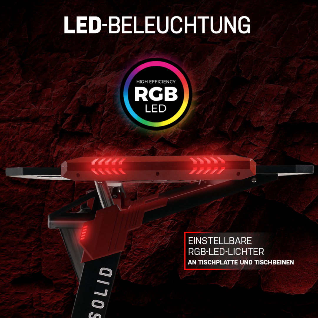 Stół gamingowy biurko LED PREDATOR Stół gamingowy biurko LED PREDATOR