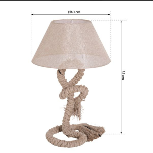 LAMPKA STOŁOWA LAMPA Z LINY KONOPNEJ KLOSZ LAMPKA STOŁOWA LAMPA Z LINY KONOPNEJ KLOSZ