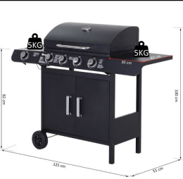 Grill gazowy BBQ 4 + 1