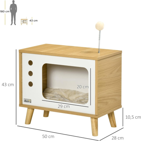 Drapak dla kota DOMEK DREWNO TV 50 x 28 x 43 cm Drapak dla kota DOMEK DREWNO TV 50 x 28 x 43 cm